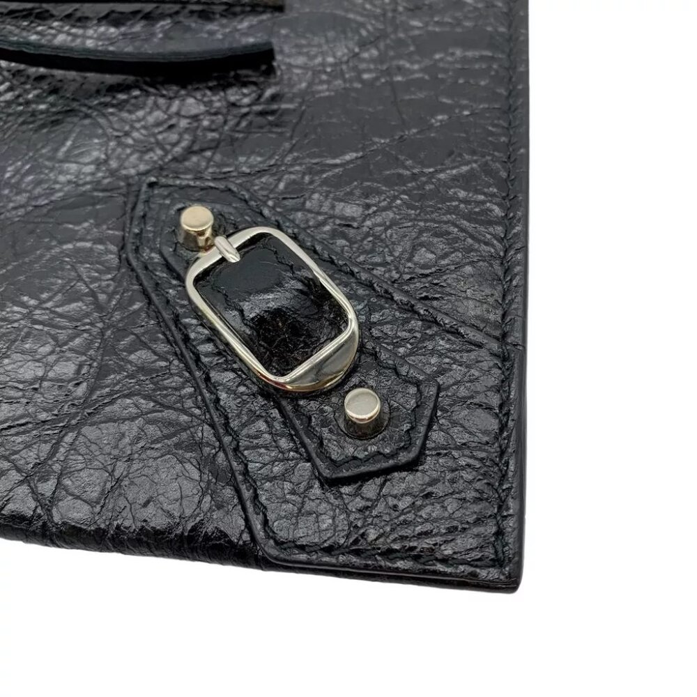 BALENCIAGA Classic Pouch Clutch Bag Black Leather - Picture 8 of 12
